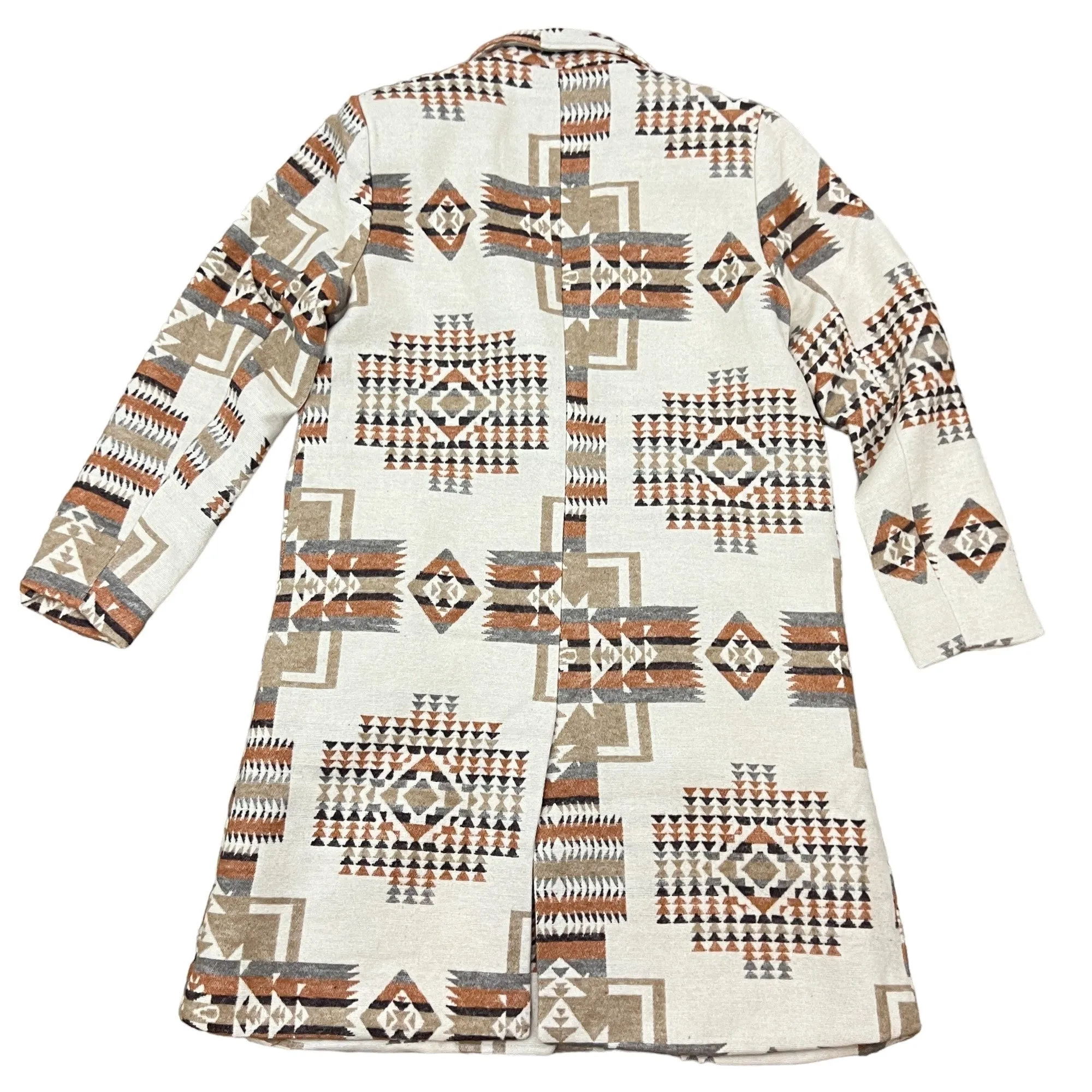 Rust Aztec Print Pea Coat Size Small