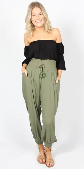 Sass Geanie Crinkle Pants Khaki 9930PWSS