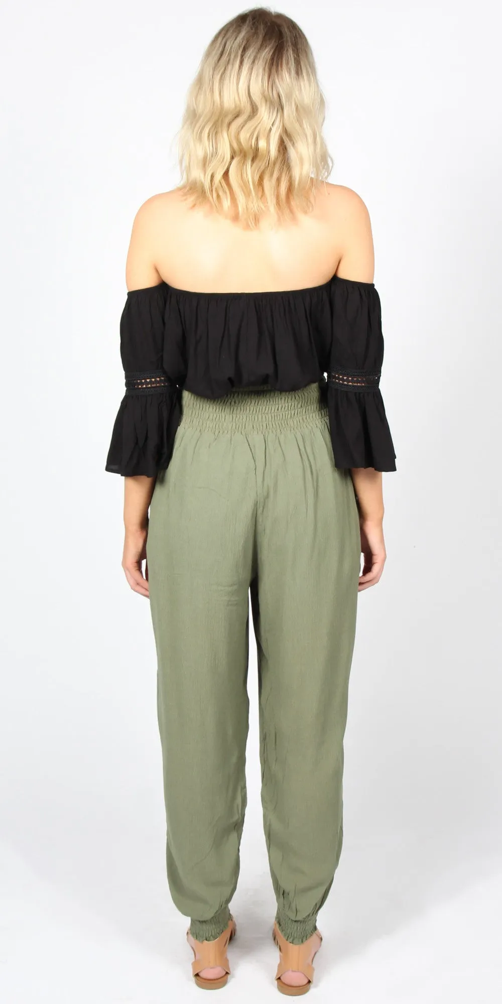 Sass Geanie Crinkle Pants Khaki 9930PWSS