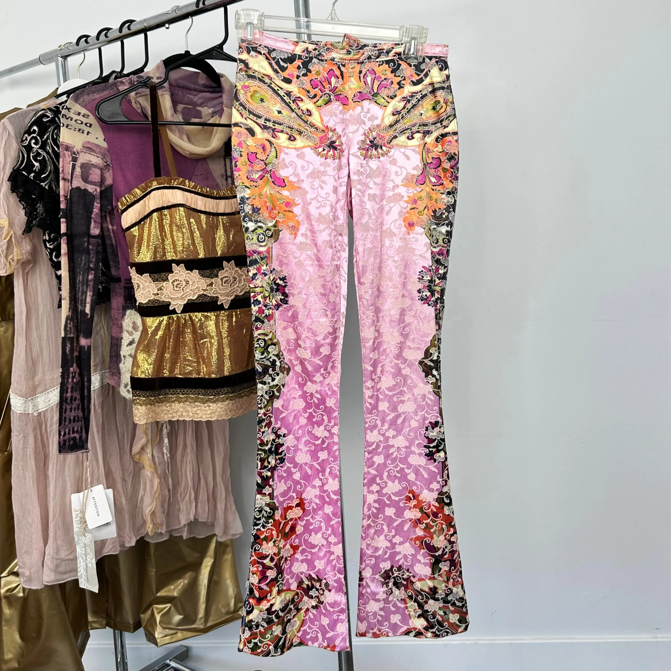 Satin Jacquard Printed Flares (XS)