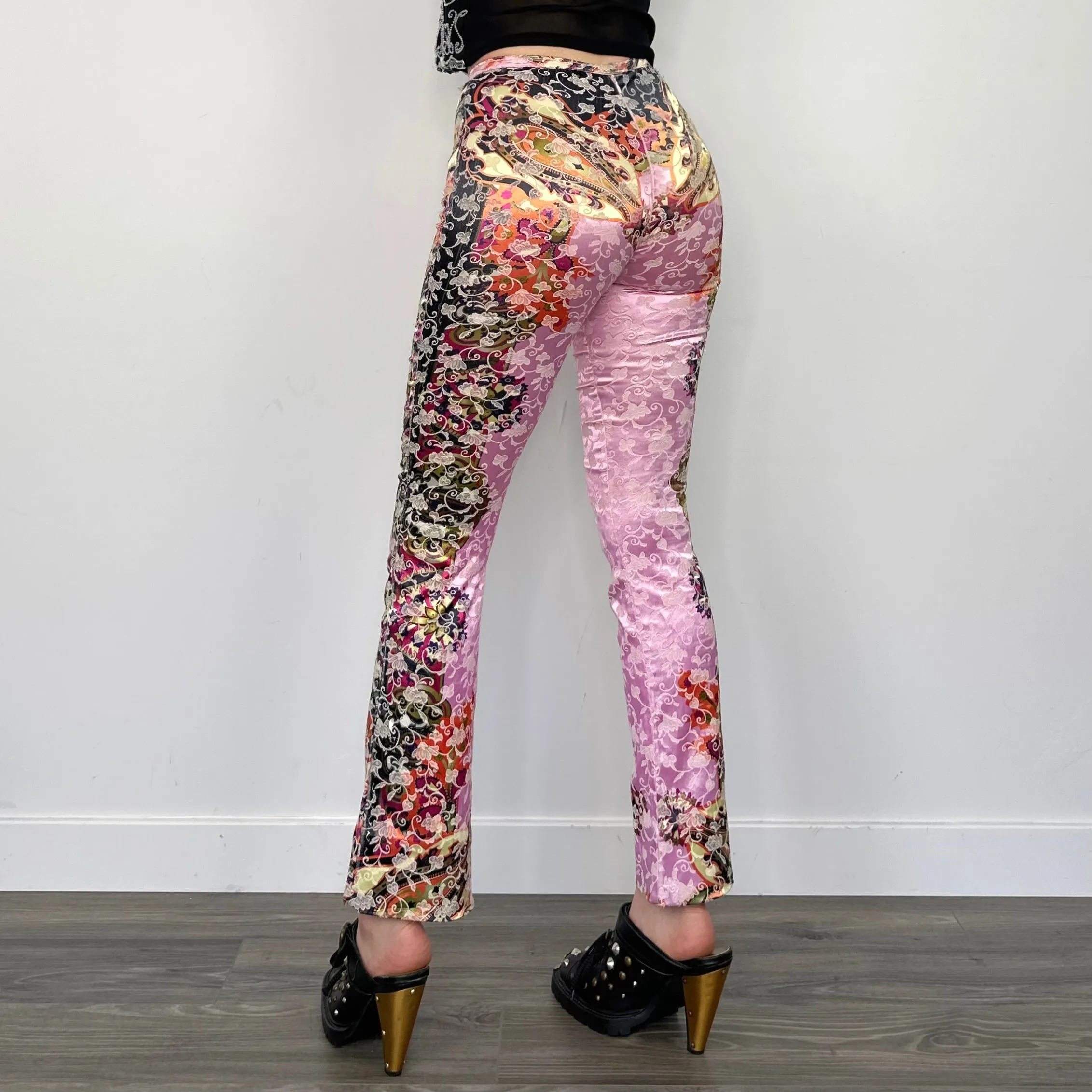 Satin Jacquard Printed Flares (XS)