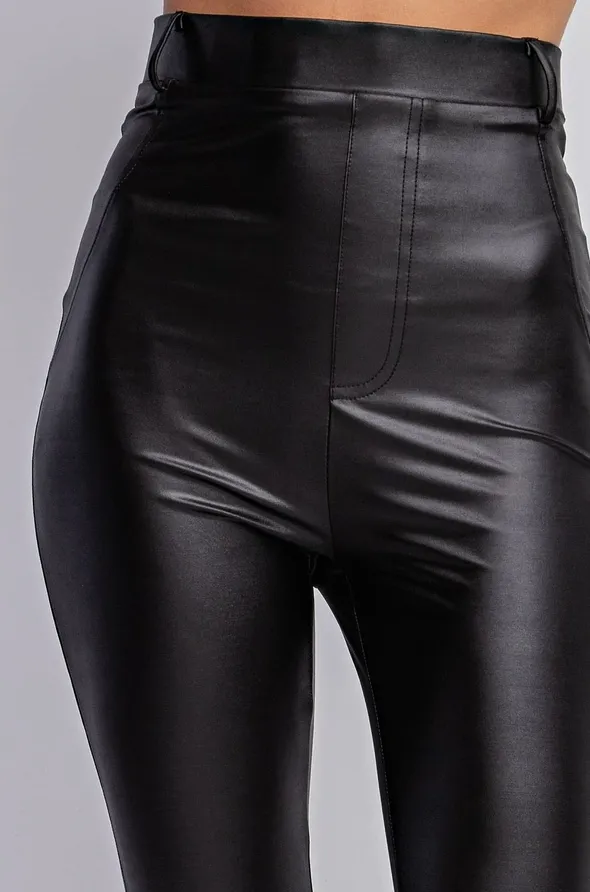 Scarlett Solid Stretch Faux Leather Pant Legging