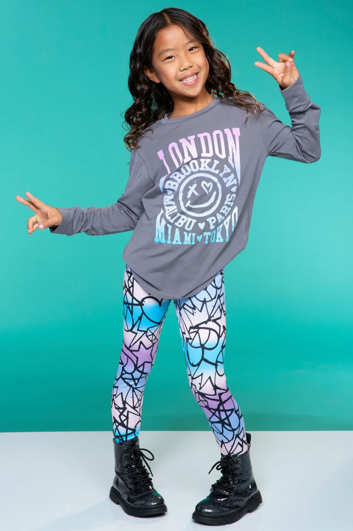 Simply Soft Long Legging - Pink Denim Ombre Elements