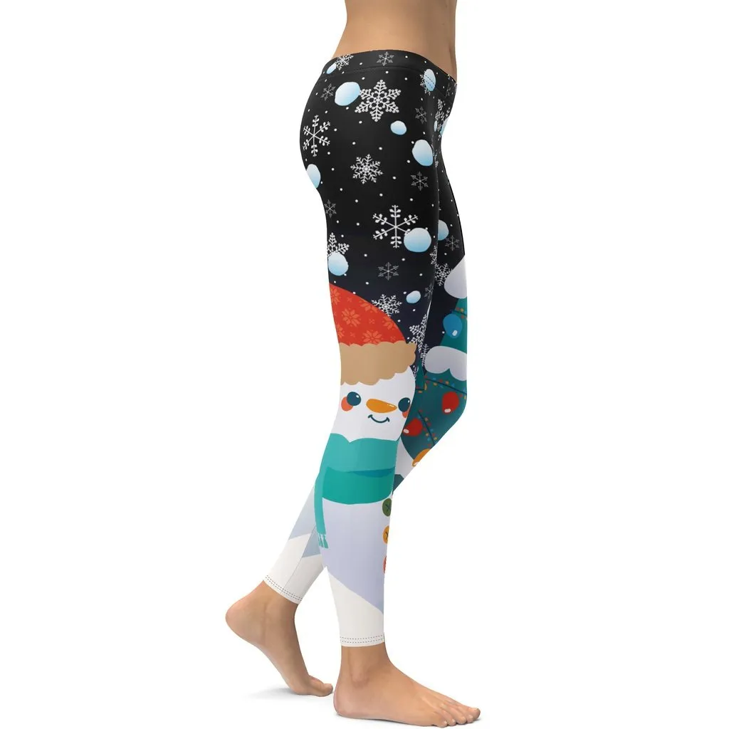 Snowy Christmas Leggings