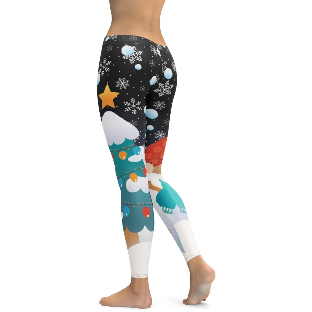 Snowy Christmas Leggings
