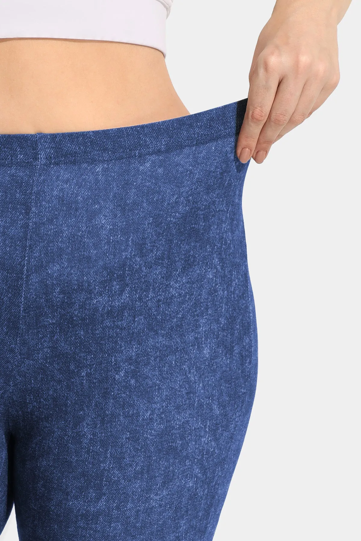 Solid Rise Waist Skinny Legging