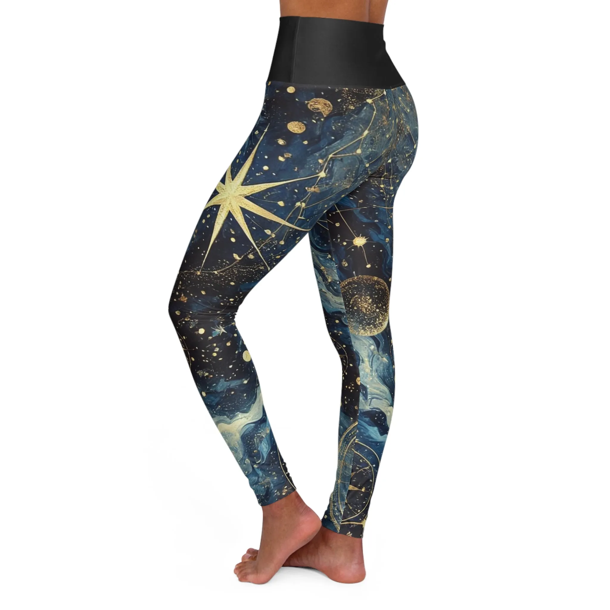 Spaced Out Constellation High Waisted Yoga Leggings (AOP)