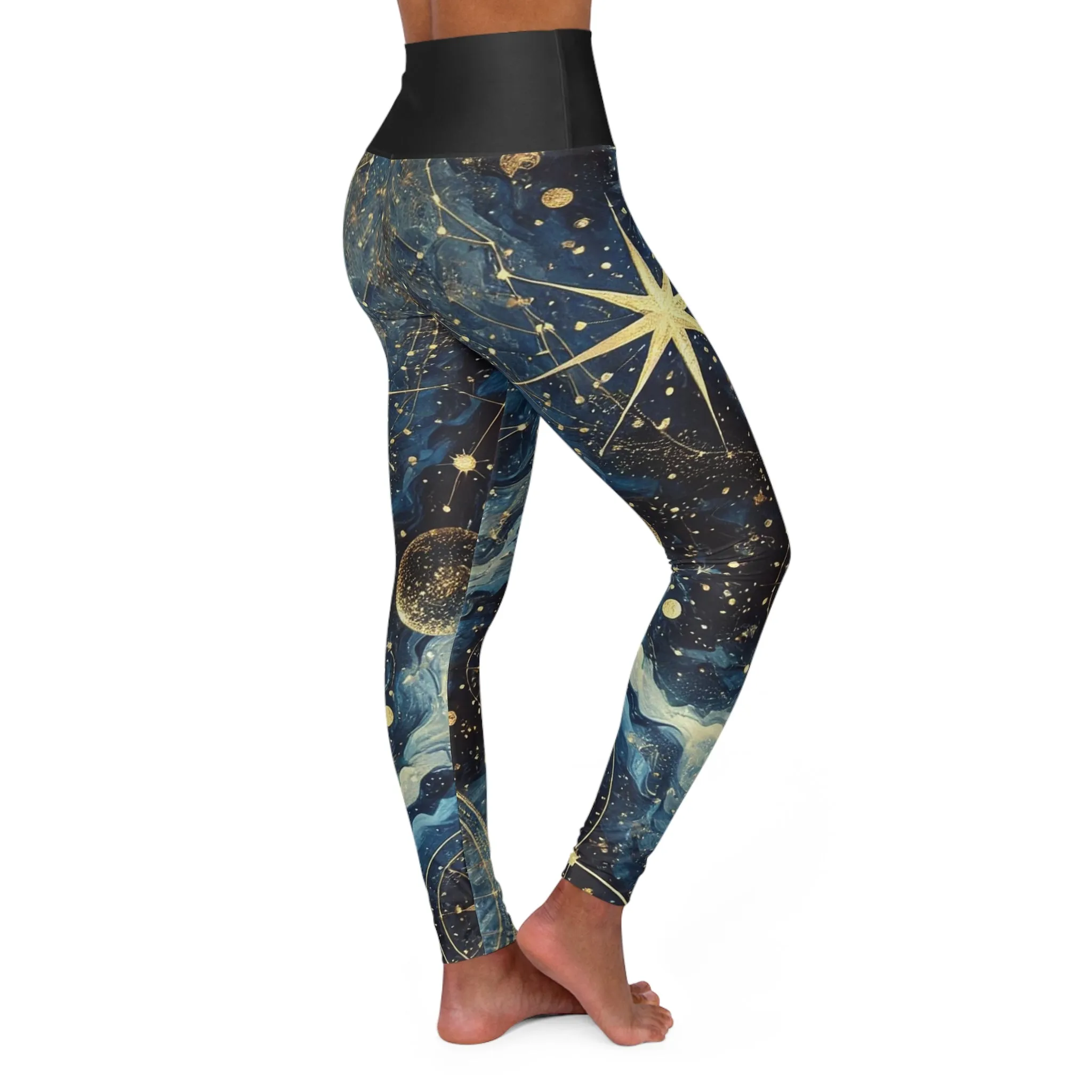 Spaced Out Constellation High Waisted Yoga Leggings (AOP)