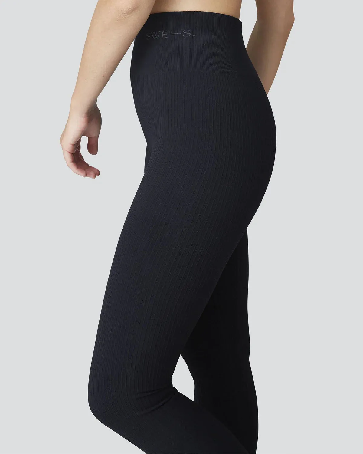SWEDISH STOCKINGS TYRA RIB LEGGINGS BLACK