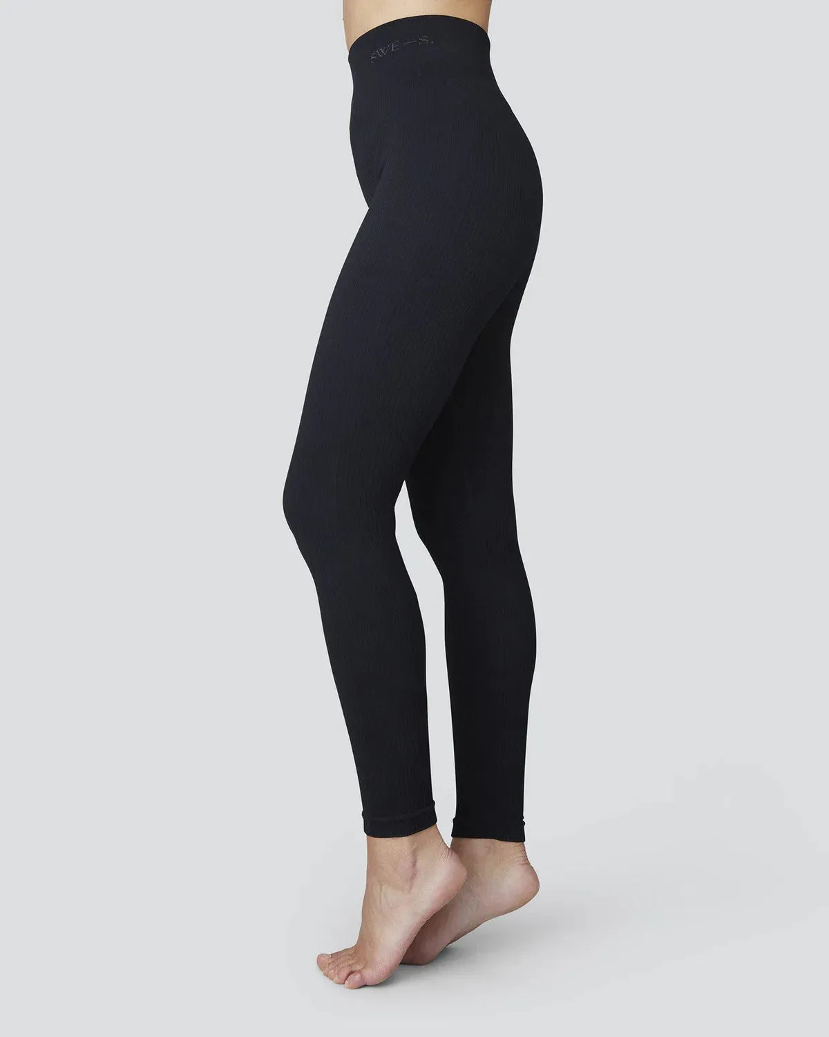 SWEDISH STOCKINGS TYRA RIB LEGGINGS BLACK
