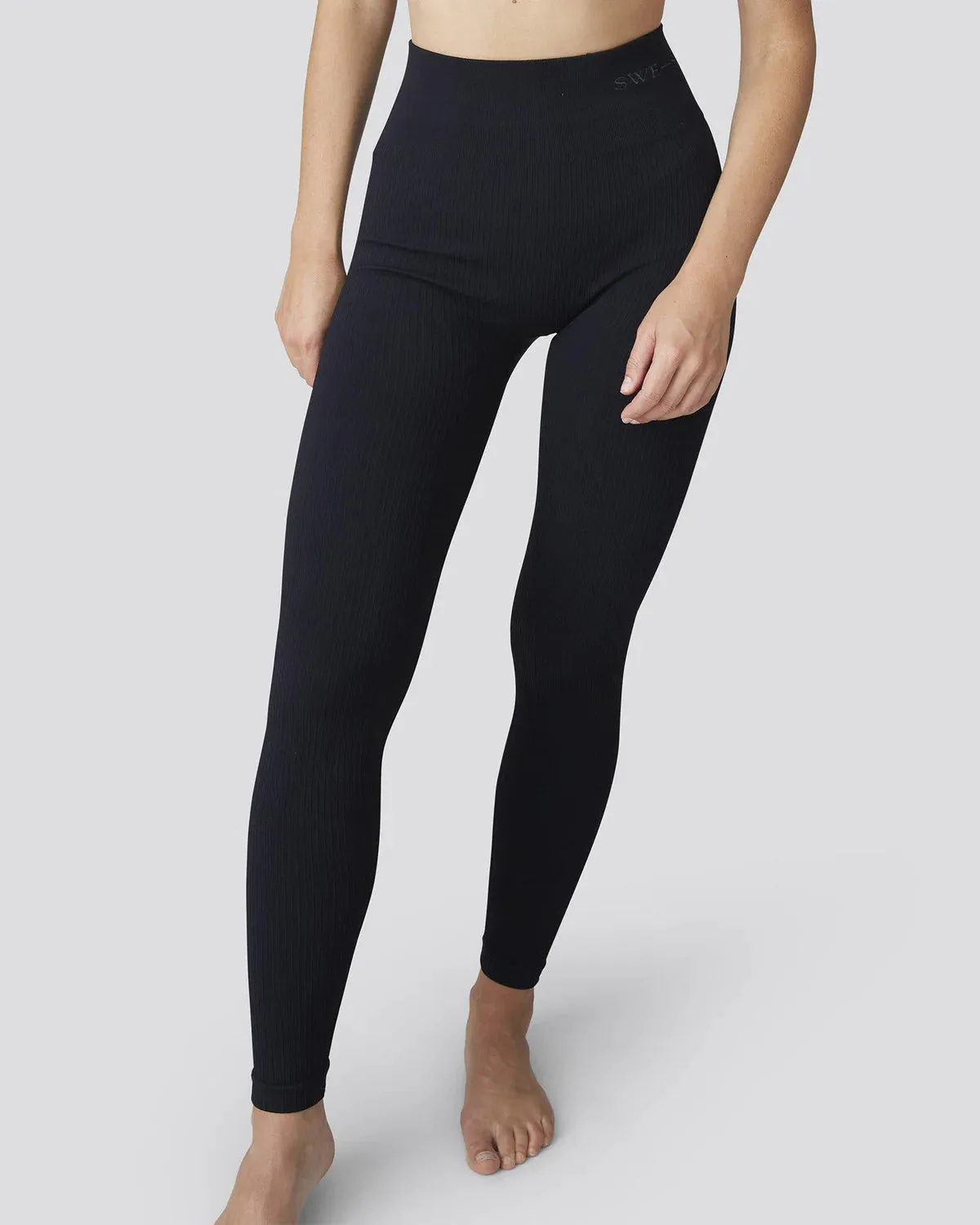 SWEDISH STOCKINGS TYRA RIB LEGGINGS BLACK