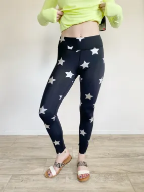Terez Star Foil Tall Band Performance Leggings Small