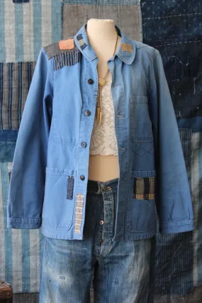 The Highlands Foundry Sashiko Stitch Indigo Chore Jacket THF115
