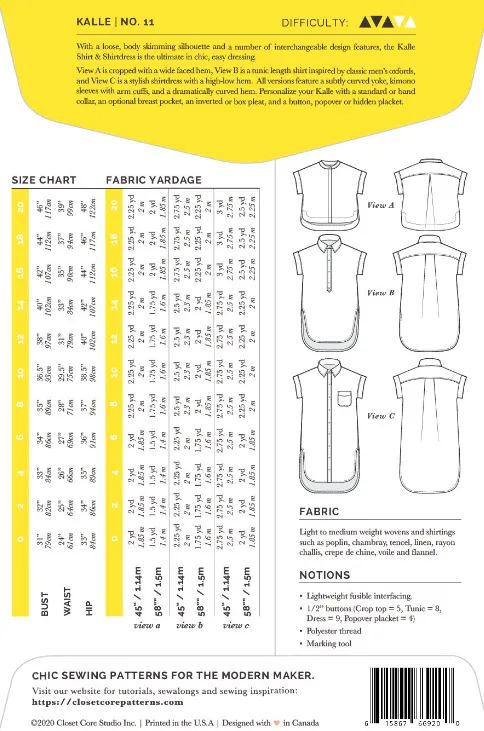 The Kalle Shirt Dress by Closet Core Patterns