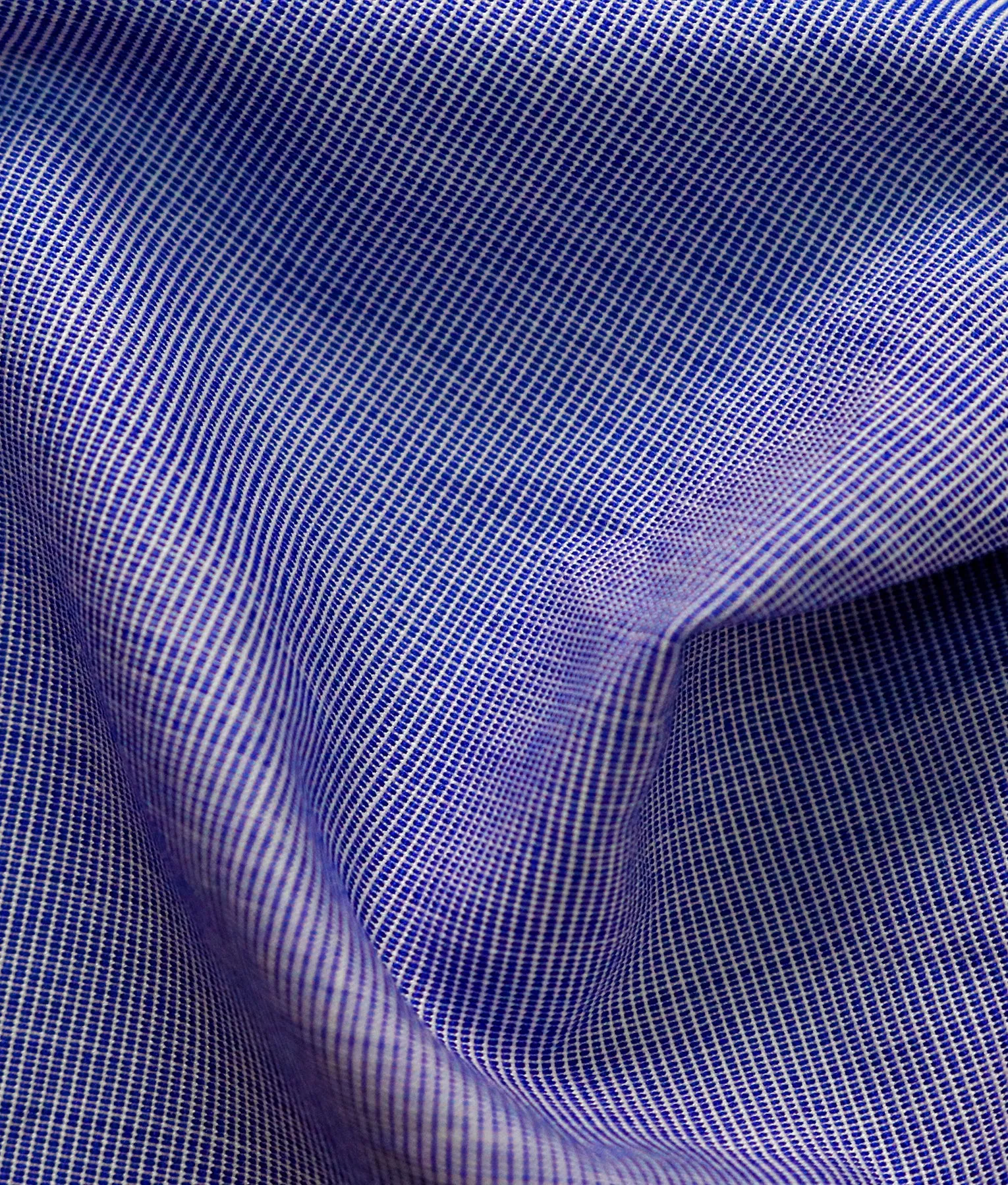 Thomas Mason Dark Space Blue 100 2-ply Cotton Chambray Tailored Shirt