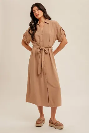 V-Neck Shirt Dress