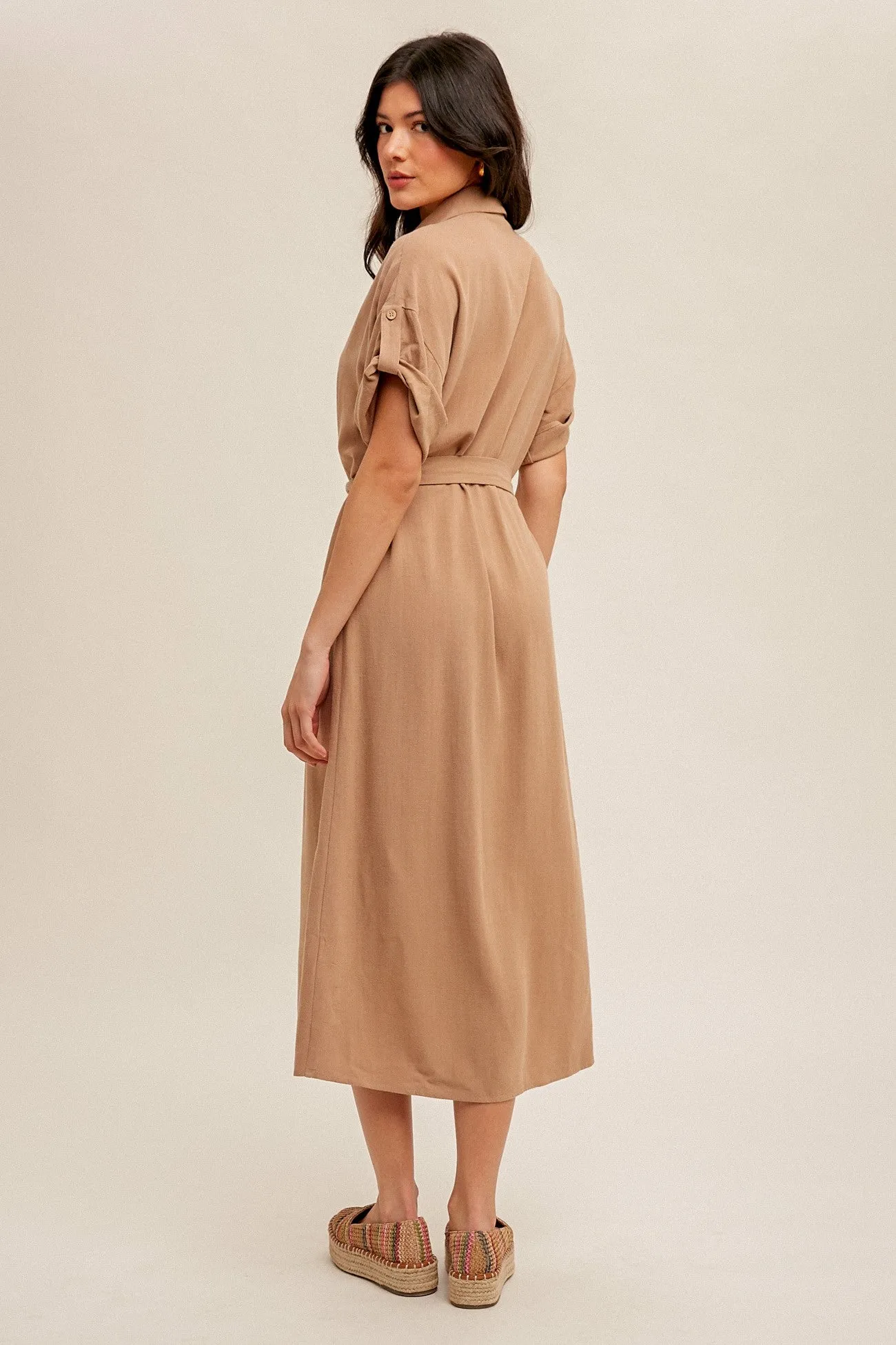 V-Neck Shirt Dress
