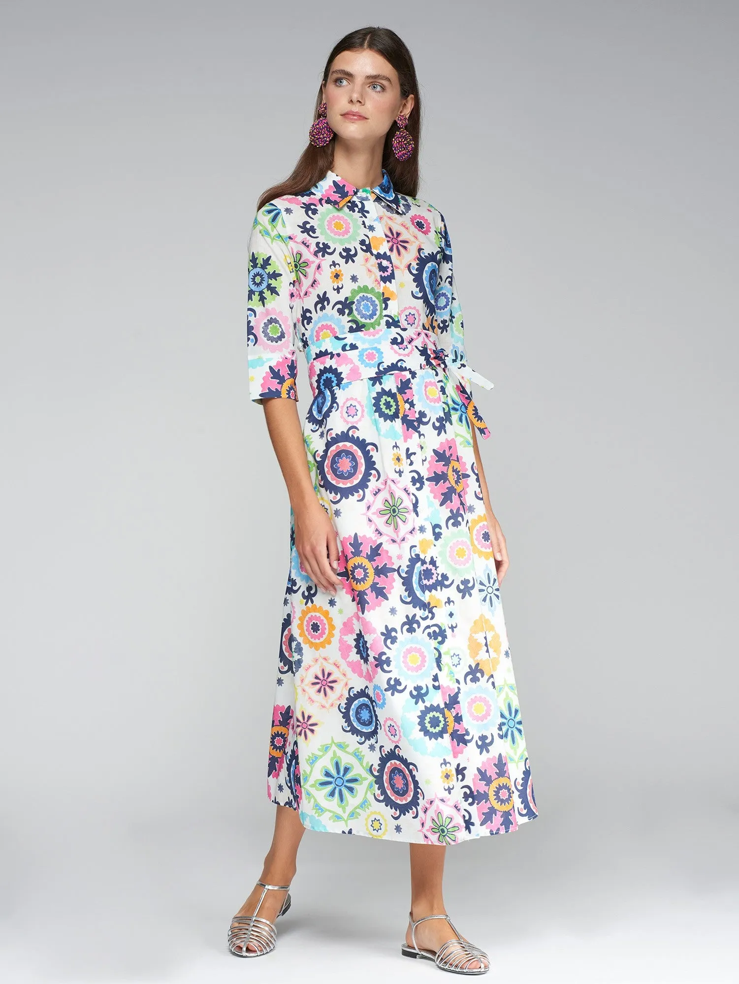 Vilagallo Brenda Suzani Volie Dress Multicolor