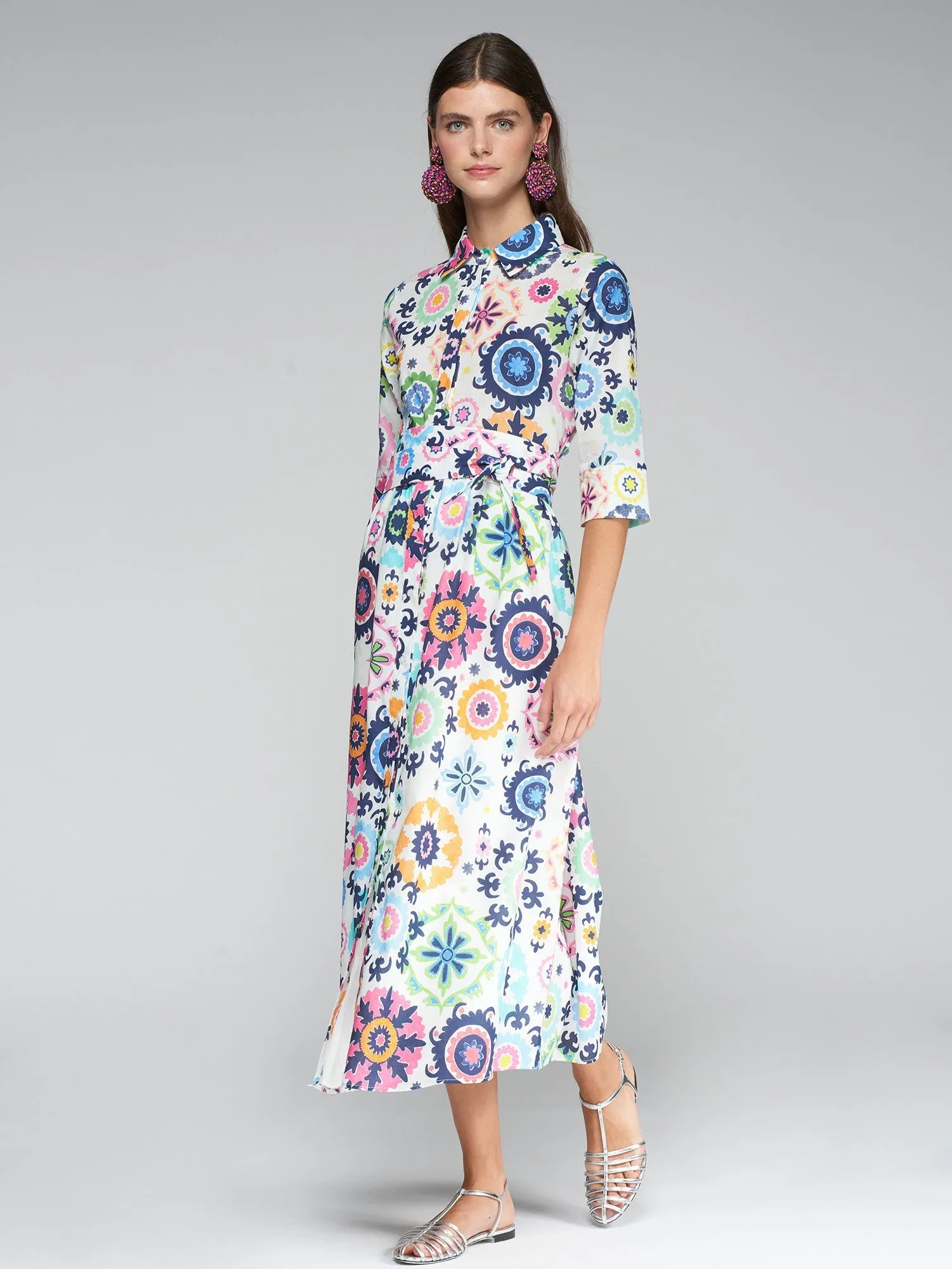 Vilagallo Brenda Suzani Volie Dress Multicolor