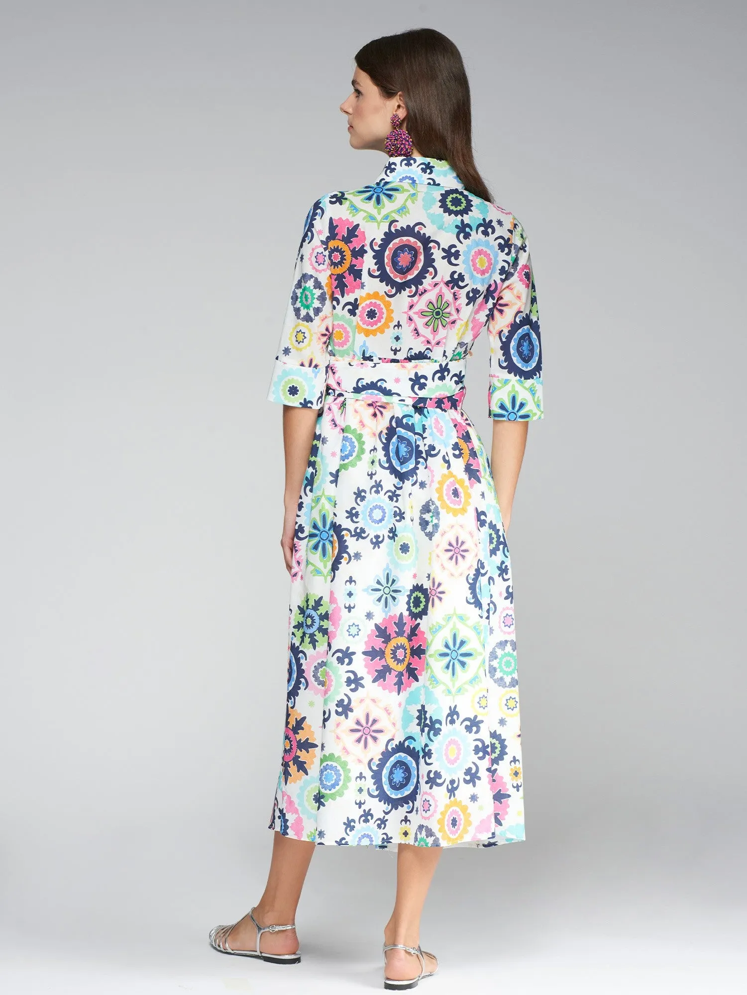 Vilagallo Brenda Suzani Volie Dress Multicolor