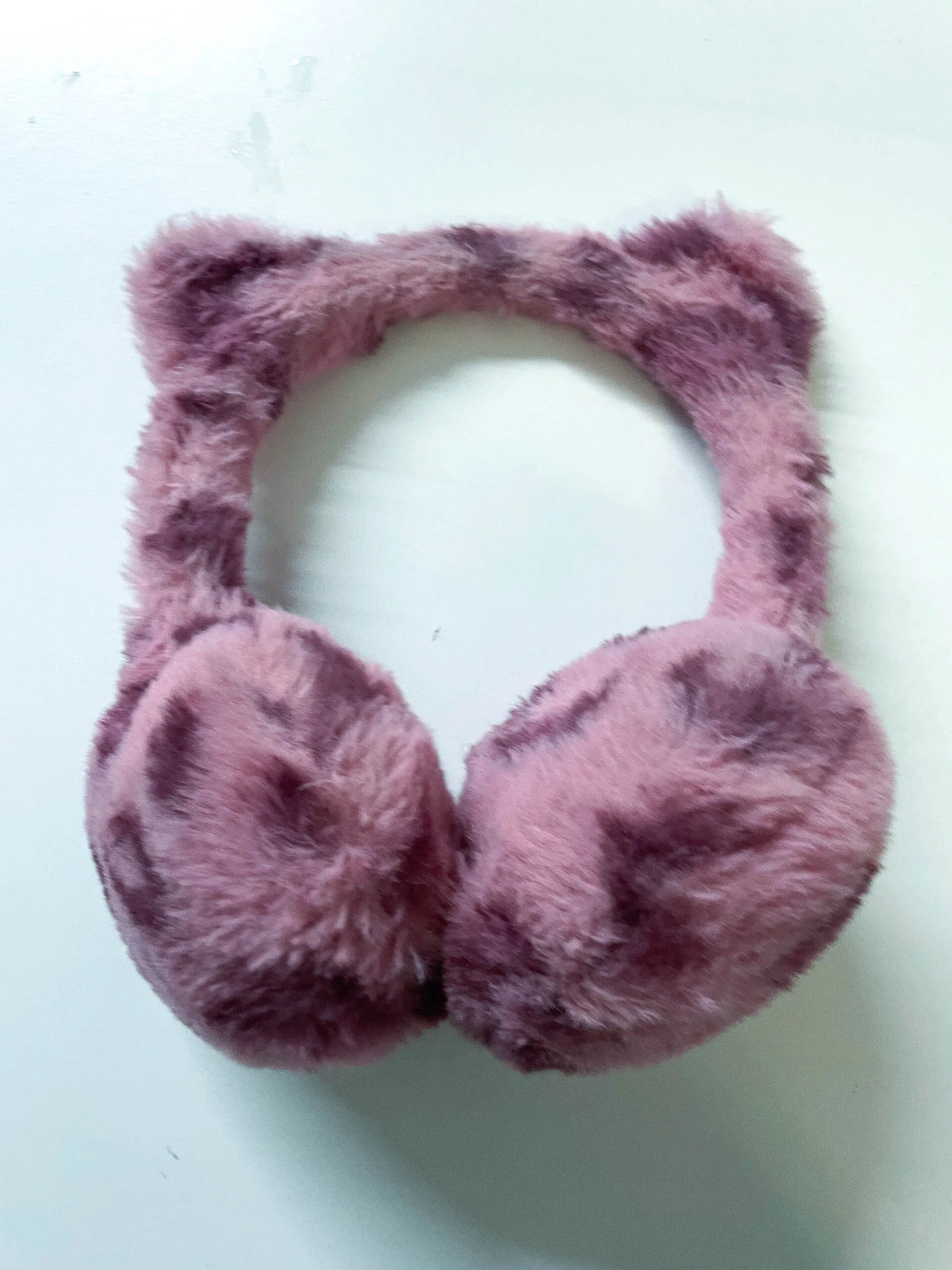 Vintage Glittery cat Faux fur pink women's ear muff| One size | SKU 3969