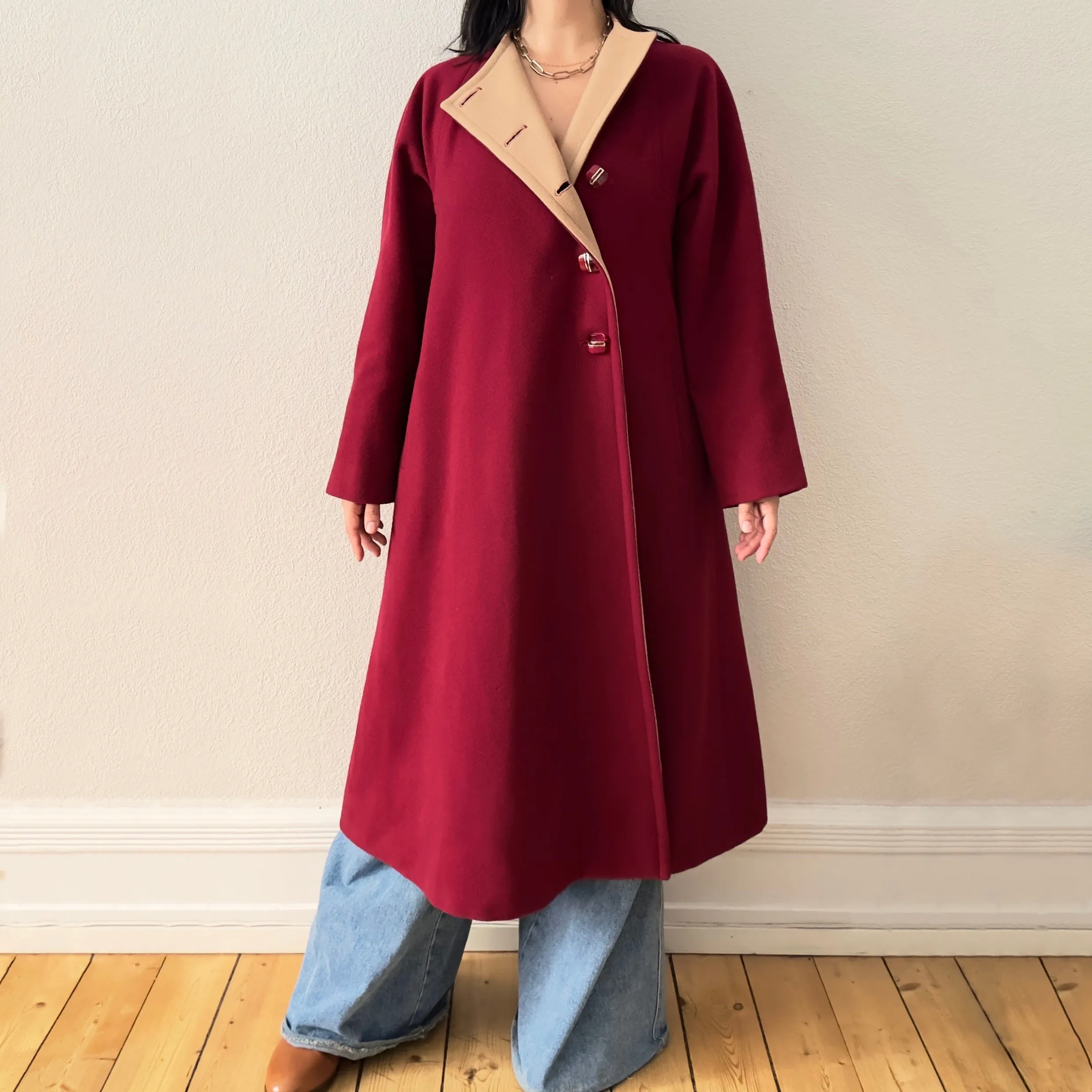 Vintage Red Wool Coat - Mansfield