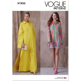 Vogue Pattern V1933 Misses' Shirt Dress
