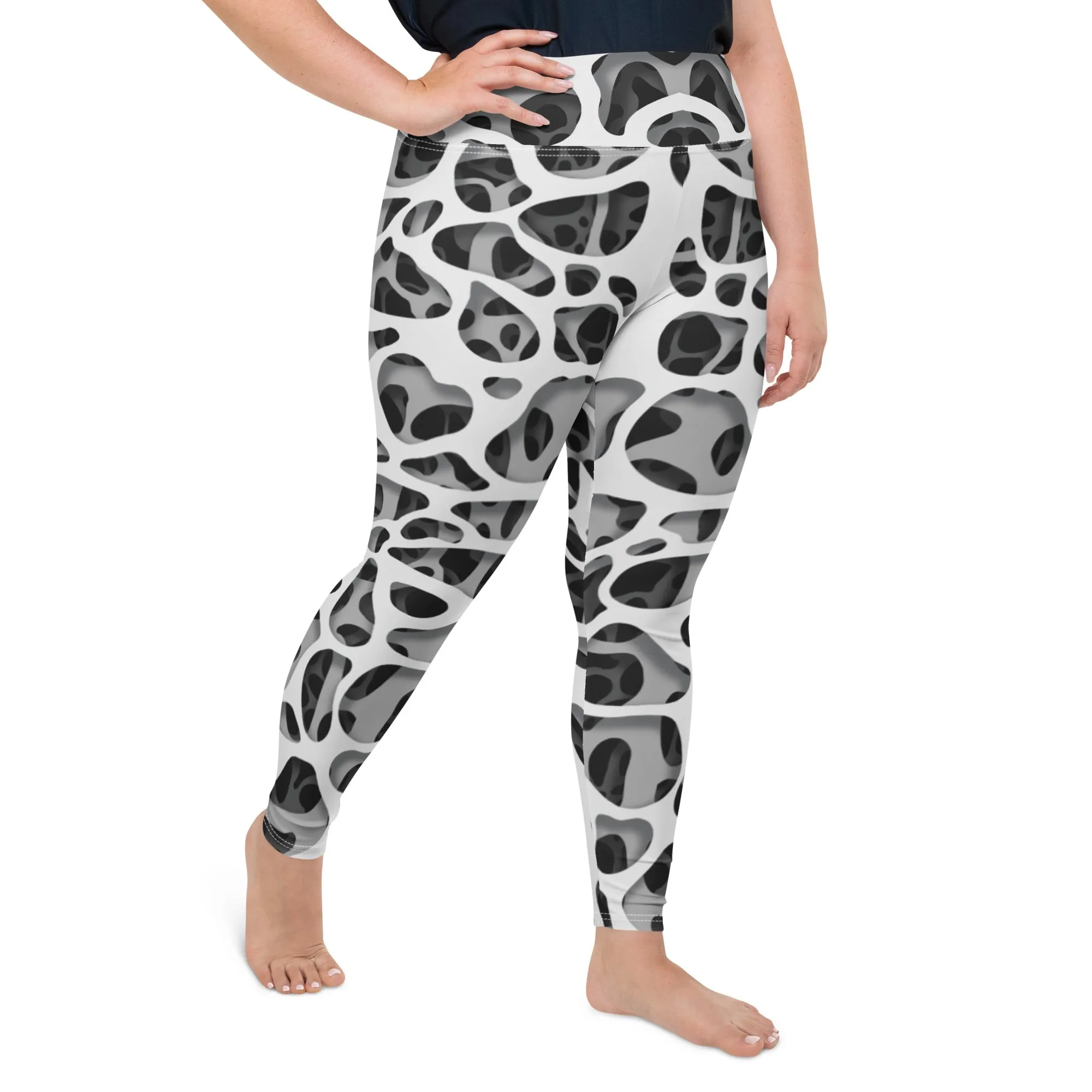 Web Illusion Pattern Plus Size Leggings