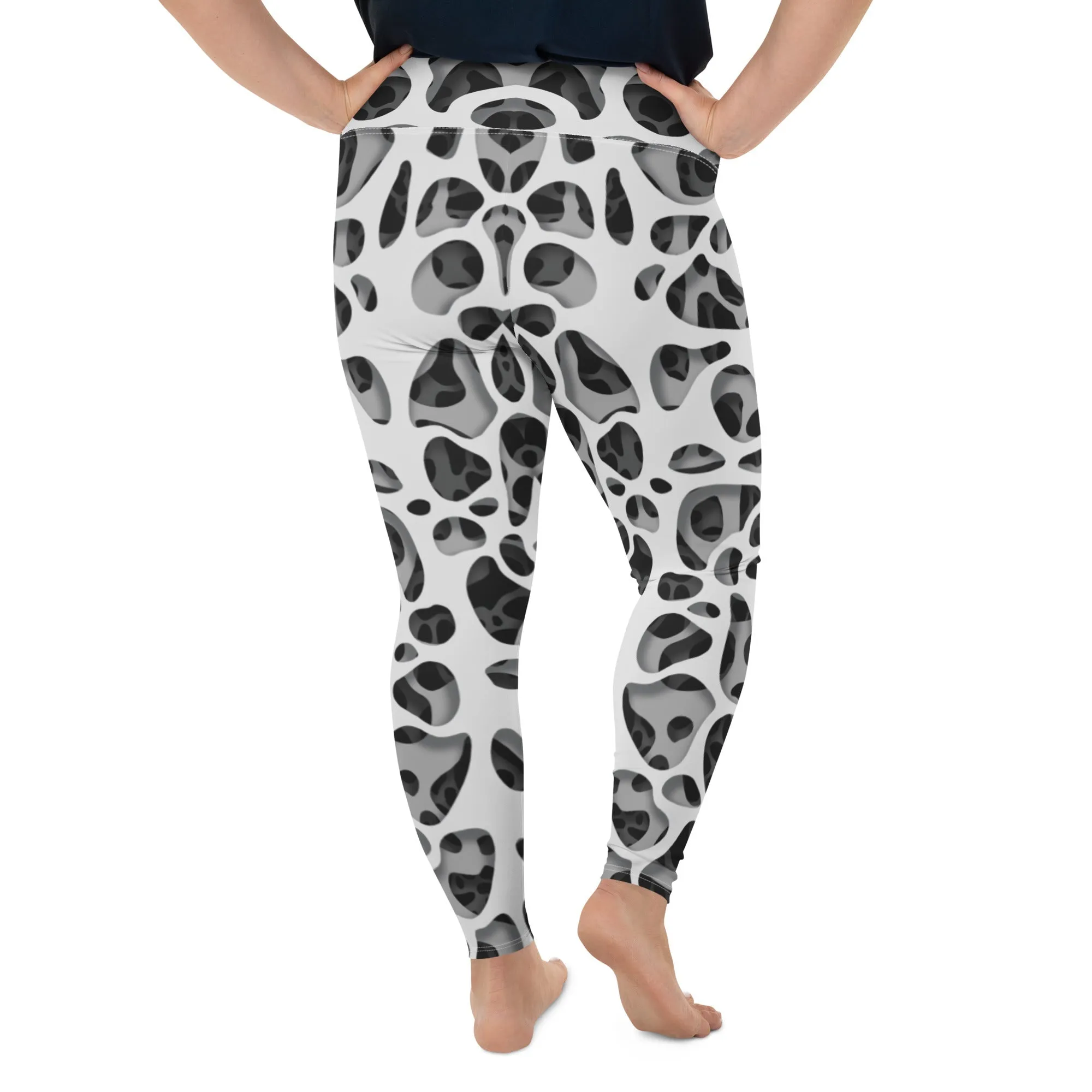 Web Illusion Pattern Plus Size Leggings