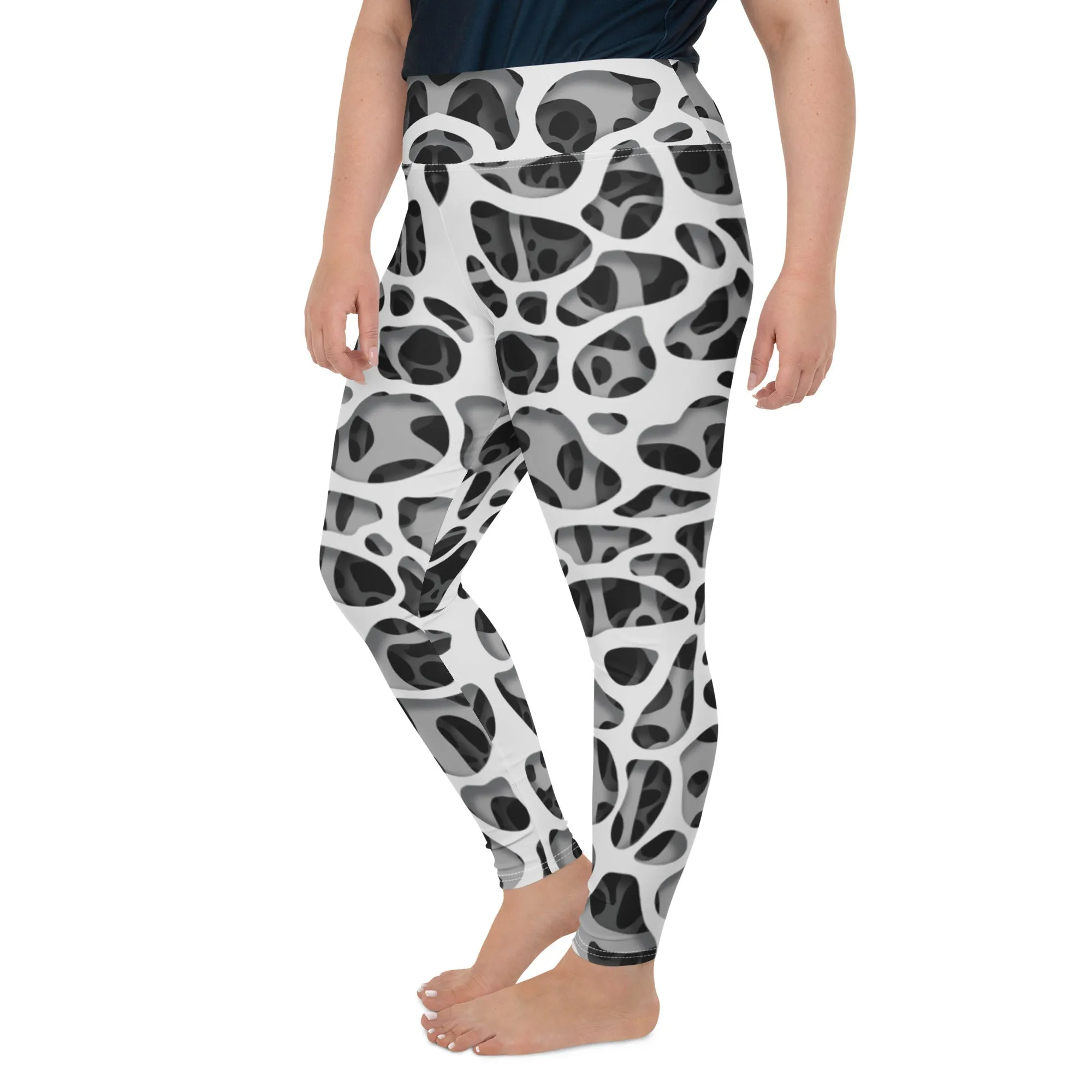 Web Illusion Pattern Plus Size Leggings