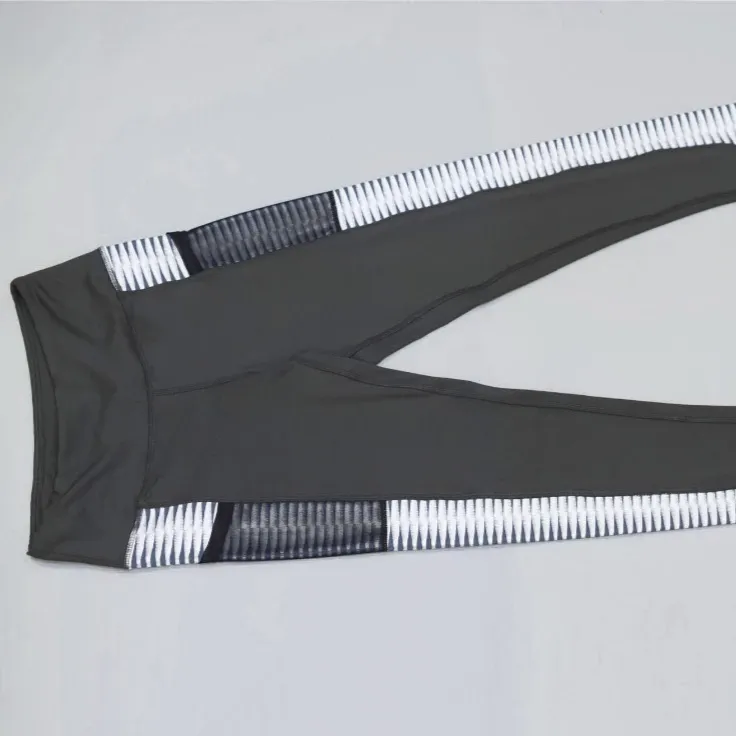 Women's Casual Spandex Striped High-Waist Fitness Leggings