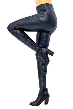 Women's Disco Black Holographic Leggings
