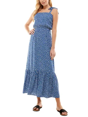 Women's Floral Printedd Dress,Blue