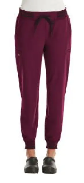 Womens Full Waistband Jogger Pant by Maevn (Regular) XXS-3XL /Wine