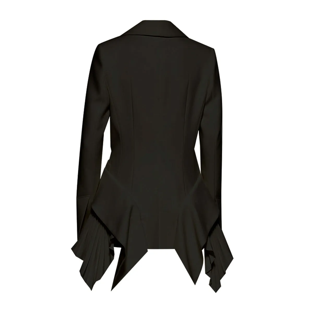 Women's Spring and Fall Hem Splicing Pressure Pleat Blazer