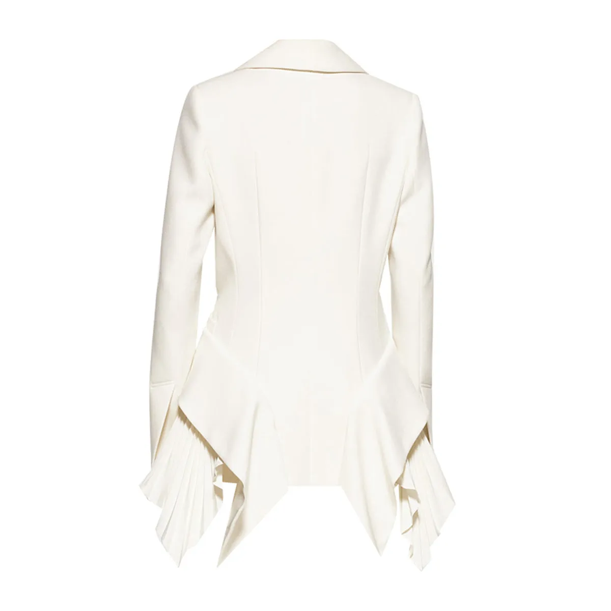 Women's Spring and Fall Hem Splicing Pressure Pleat Blazer
