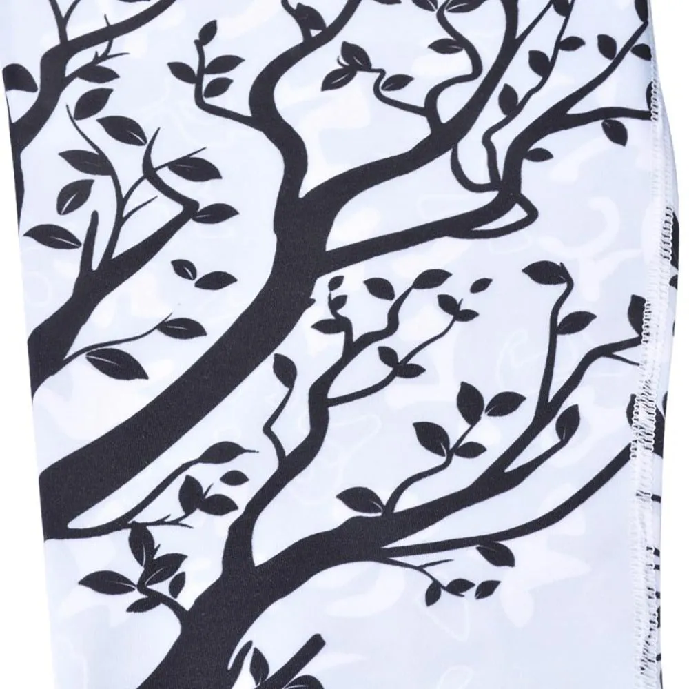 Women's Summer Stretchy Mid-Waist Leggings With Digital Prints