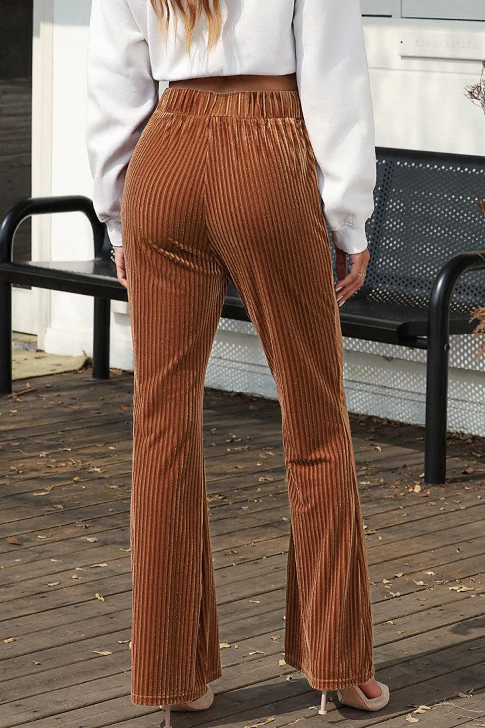 Workleisure High Waist Corduroy Flare Pants