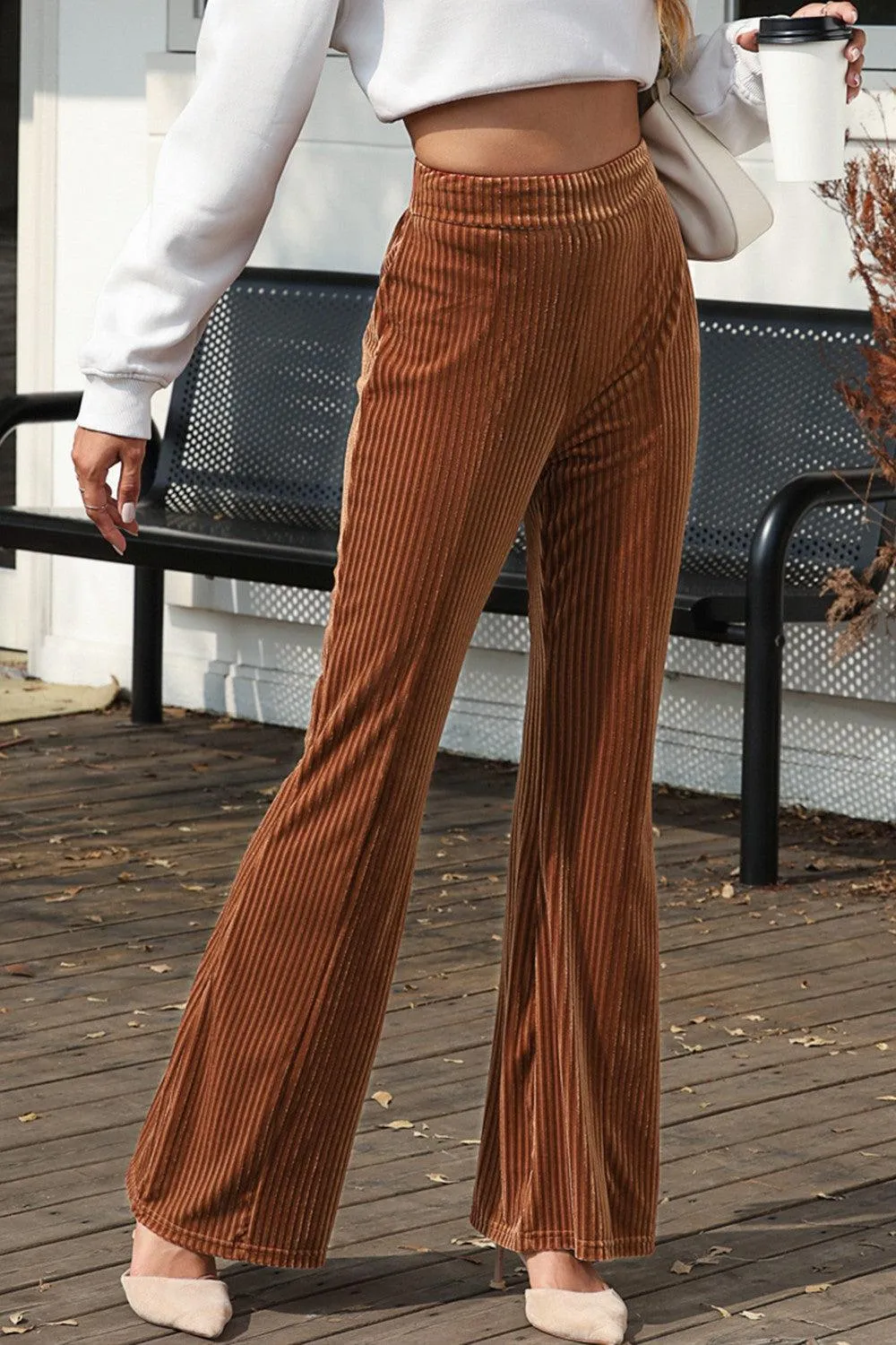 Workleisure High Waist Corduroy Flare Pants