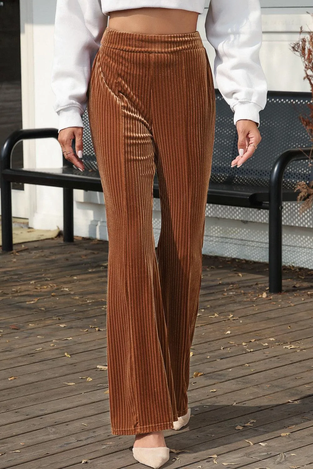 Workleisure High Waist Corduroy Flare Pants